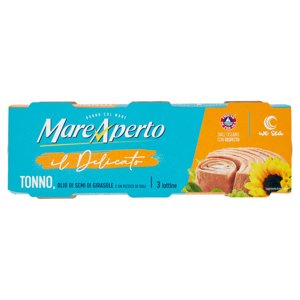 Mare Aperto il Delicato Tonno, Olio di Semi di Girasole e un Pizzico di Sale 3 x 70 g