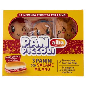 alba Tramezzini Pan Piccoli Panini con Salame Milano 3 x 50 g