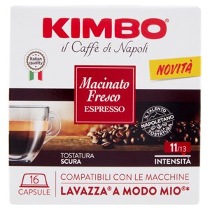 Kimbo Macinato Fresco Espresso Capsule Compatibili con le Macchine Lavazza A Modo Mio* 16 x 7,5 g