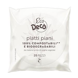 DECO ECO PIATTI PIANI BIA.25PZ