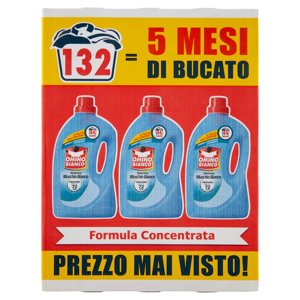 Omino Bianco Detersivo Lavatrice Liquido Muschio Bianco 3 x 44 Lavaggi 3 x 1760 ml