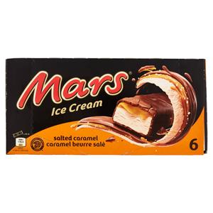 Mars Barretta Gelato al cioccolato e caramello salato, Multipack da 6 x 37.3 g