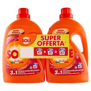 Sole Detersivo Lavatrice Proteggi Colore 82 lavaggi 2 x 1,845 L