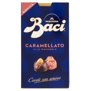 BACI PERUGINA Caramellato alle Mandorle Cioccolatini Fondenti ripieni al Gianduia Scatola 200g