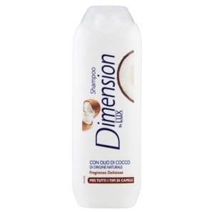 Dimension by Lux Shampoo con Olio di Cocco di Origine Naturale per Tutti i Tipi di Capelli 250 ml
