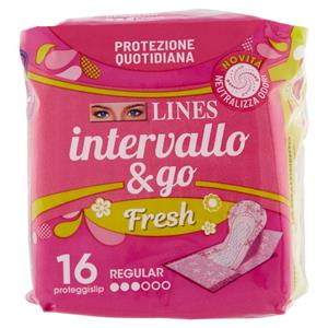 Lines intervallo & go Fresh proteggislip Regular Ripiegato 16 pz