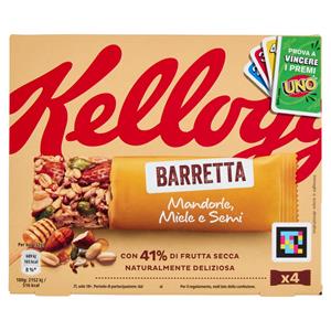 Kellogg's Barretta Mandorle, Miele e Semi 4 x 32 g