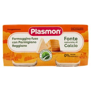 Plasmon Omogeneizzato Formaggino fuso con Parmigiano Reggiano 2 x 80 g