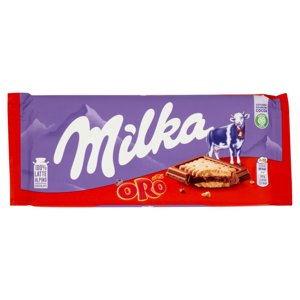 Milka Oro Saiwa, tavoletta di cioccolato al latte 100% alpino e biscotto Oro Saiwa - 87g