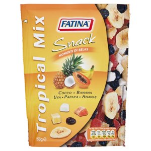 Fatina Snack Tropical Mix Cocco - Banana - Uva - Papaya - Ananas 150 g