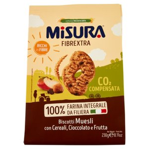 Misura Fibrextra Biscotti Muesli con Cereali, Cioccolato e Frutta 230 g