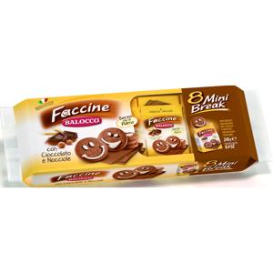 Balocco Faccine Biscotti Cioccolato E Nocciole Monoporzioni 8X Gr 30