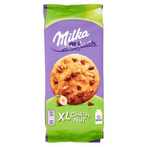Milka XL Cookies Nut, maxi cookie con cioccolato al latte Milka e nocciole - 184g