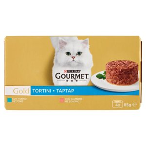 Purina Gourmet Gold Tortini Cibo Umido per Gatti con Salmone e Tonno 4x85g