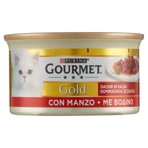 Purina Gourmet Gold Dadini Cibo Umido per Gatti con Vitello in salsa con verdure 85g