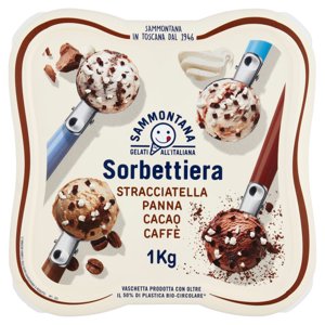 Sammontana Sorbettiera Stracciatella, Panna, Cacao, Caffè 1 Kg