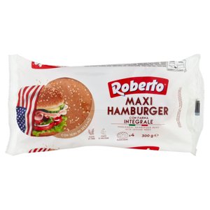 Roberto Maxi Hamburger con Farina Integrale con Semi di Sesamo 4 Panini 300 g