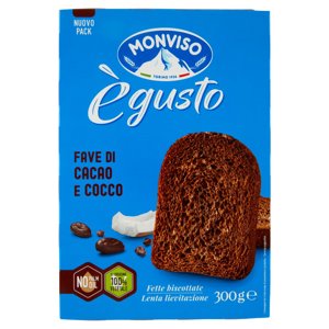 Monviso ègusto Fave di cacao e cocco Fette biscottate 300g