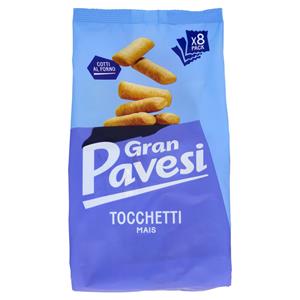 Gran Pavesi Snack Tocchetti, Snack al Mais Cotti al Forno, Senza Olio di Palma, 8 Pacchetti 256g