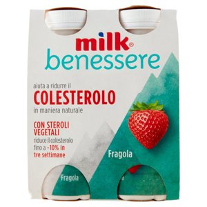 Milk benessere aiuta a ridurre il Colesterolo in maniera naturale Fragola 4 x 100 g