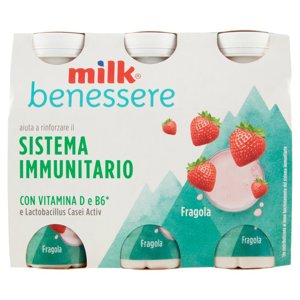 Milk benessere aiuta a rinforzare il Sistema Immunitario Fragola 6 x 100 g