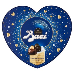BACI PERUGINA Fondentissimo 70% Cioccolatini Extra Fondenti con Nocciola Scatola Cuore 100 g