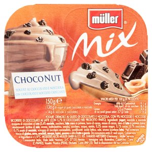 müller Mix Yogurt al Cioccolato e Nocciola con Cioccolato e Nocciole Croccanti 150 g