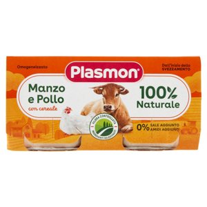 Plasmon Omogeneizzato Manzo e Pollo con cereale 2 x 80 g