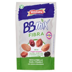 Ventura BBmix Fibra Mix di Prugne Sunsweet, nocciole, mirtilli rossi e mandorle sgusciate 150 g