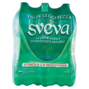 SVEVA, Acqua Minerale Effervescente Naturale 1,5L x 6 (PET)