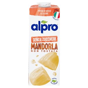 ALPRO Mandorla Senza Zuccheri, Bevanda alla Mandorla 100% vegetale con vitamine B2, B12 e D, 1 L