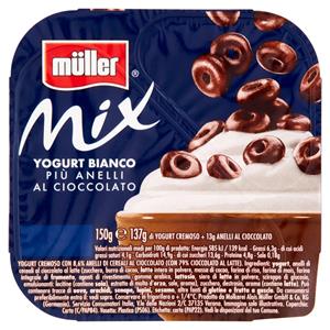 müller Mix Yogurt Bianco Più Anelli al Cioccolato 150 g