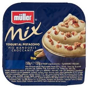 müller Mix l'Irresistibile Yogurt al Pistacchio Più Mandorle Croccanti 150 g