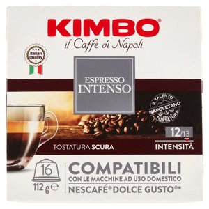 Kimbo Espresso Intenso Capsule Compatibili con le Macchine Nescafé Dolce Gusto* 16 x 7 g