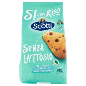 Riso Scotti Si con Riso Senza Lattosio Biscotto con riso e gocce di cioccolato 350 g