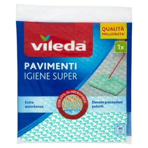 Vileda Igiene Super, panno pavimenti in tnt + 50% microfibra. 2x