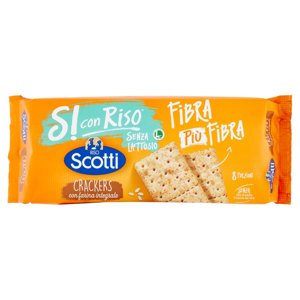 Riso Scotti Si con Riso Senza Lattosio Fibra Più Fibra Crackers con farina integrale 8 x 31,25 g