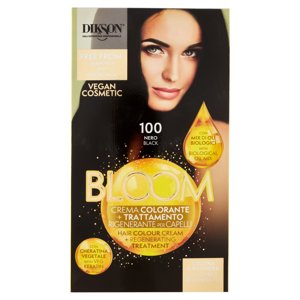 Dikson Bloom Crema Colorante + Trattamento Rigenerante per Capelli 100 Nero