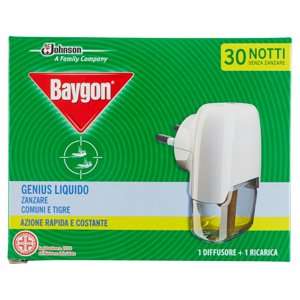 Baygon Genius Liquido Zanzare Comuni e Tigre 1 diffusore + 1 ricarica 21 ml