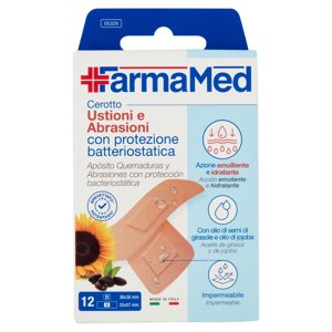 FarmaMed Cerotto Ustioni e Abrasioni con protezione batteriostatica 12 pz