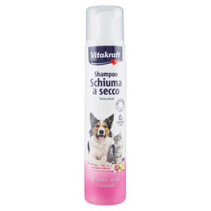 Vitakraft Shampoo Schiuma a secco Profumo Floreale Per cani, gatti e cuccioli 200 ml