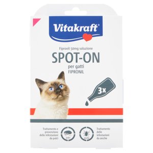 Vitakraft Fiprovit 50mg soluzione Spot-On per gatti Fipronil 3 x 0,50 ml