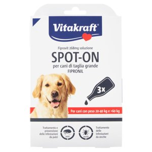 Vitakraft Fiprovit 268mg soluzione Spot-On per cani di taglia grande Fipronil 3 x 2,68 ml