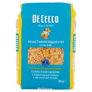 De Cecco Mezzi Tubetti Rigati n°65 500 g