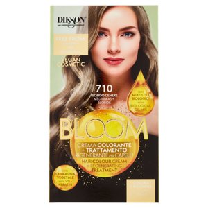 Dikson Bloom Crema Colorante + Trattamento Rigenerante per Capelli 710 Biondo Cenere