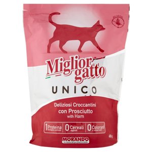 Migliorgatto Unico Deliziosi Croccantini con Prosciutto 400 g