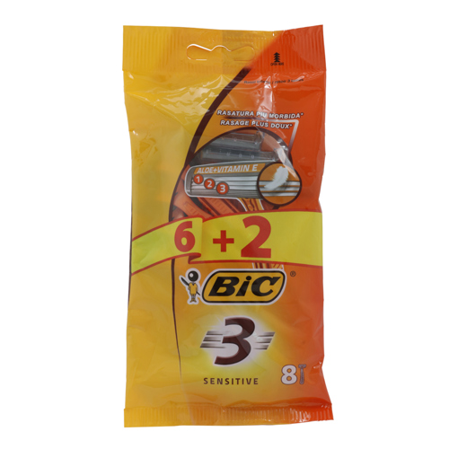 BIC 3 SENSITIVE POUCH 6+2 PZ