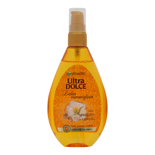 Garnier Ultra Dolce L'Olio Meraviglioso Olio D'Argan E Di Camelia Capelli Secchi, Spenti 150 Ml