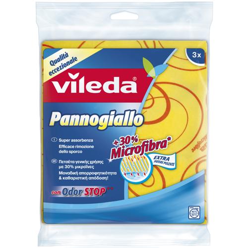 Vileda Pannogiallo, panno multiuso con antibatterico Ultra Fresh per pulire e spolverare. 3x34x34cm