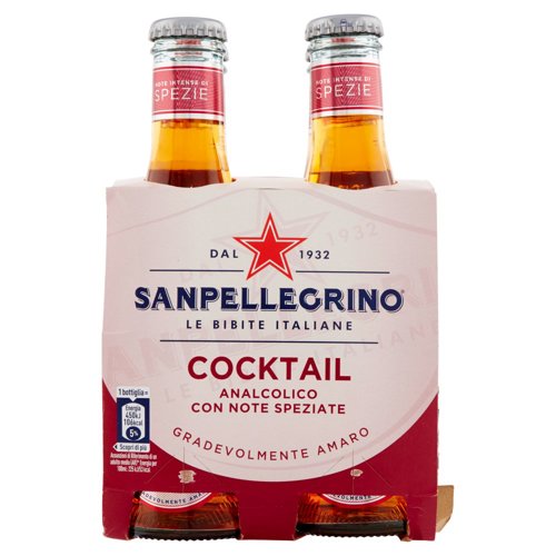 SANPELLEGRINO Bibite Gassate, COCKTAIL 20 cl x 4 (Vetro)